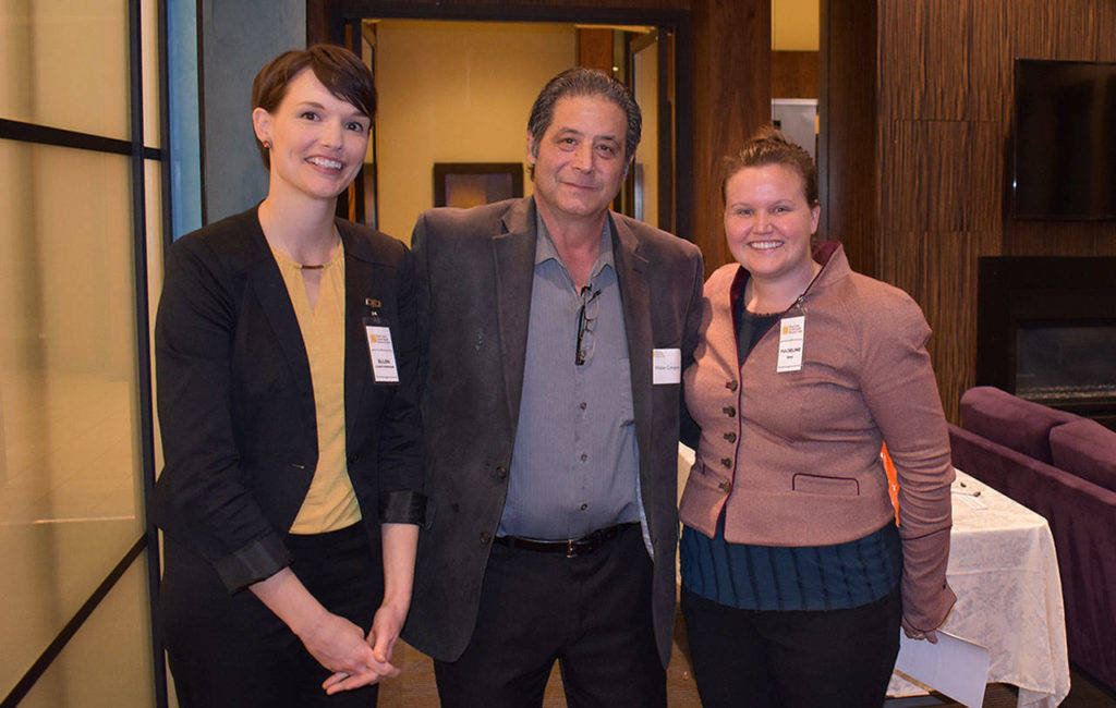 Renton resident Walter Compare is a member of the King County Sexual Assault Resource Center’s Speakers Bureau and spoke at a fundraiser for the department on Oct. 23. To his left is Ellen Penninger, KCSARC’s Speakers Bureau Manager, and his right, KCSARC’s Events and Corporate Partnerships Manager Madeline Read. Contributed photo