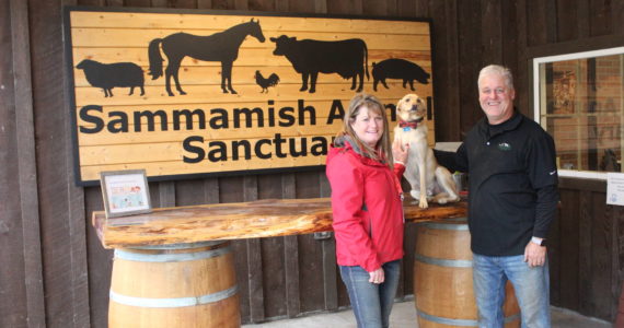 Photos by Bailey Jo Josie/Alb Media 
Diane and Don Gockel (with their dog, Bojangles) moved the Sammamish Animal Sanctuary from Sammamish to Renton in early 2022.