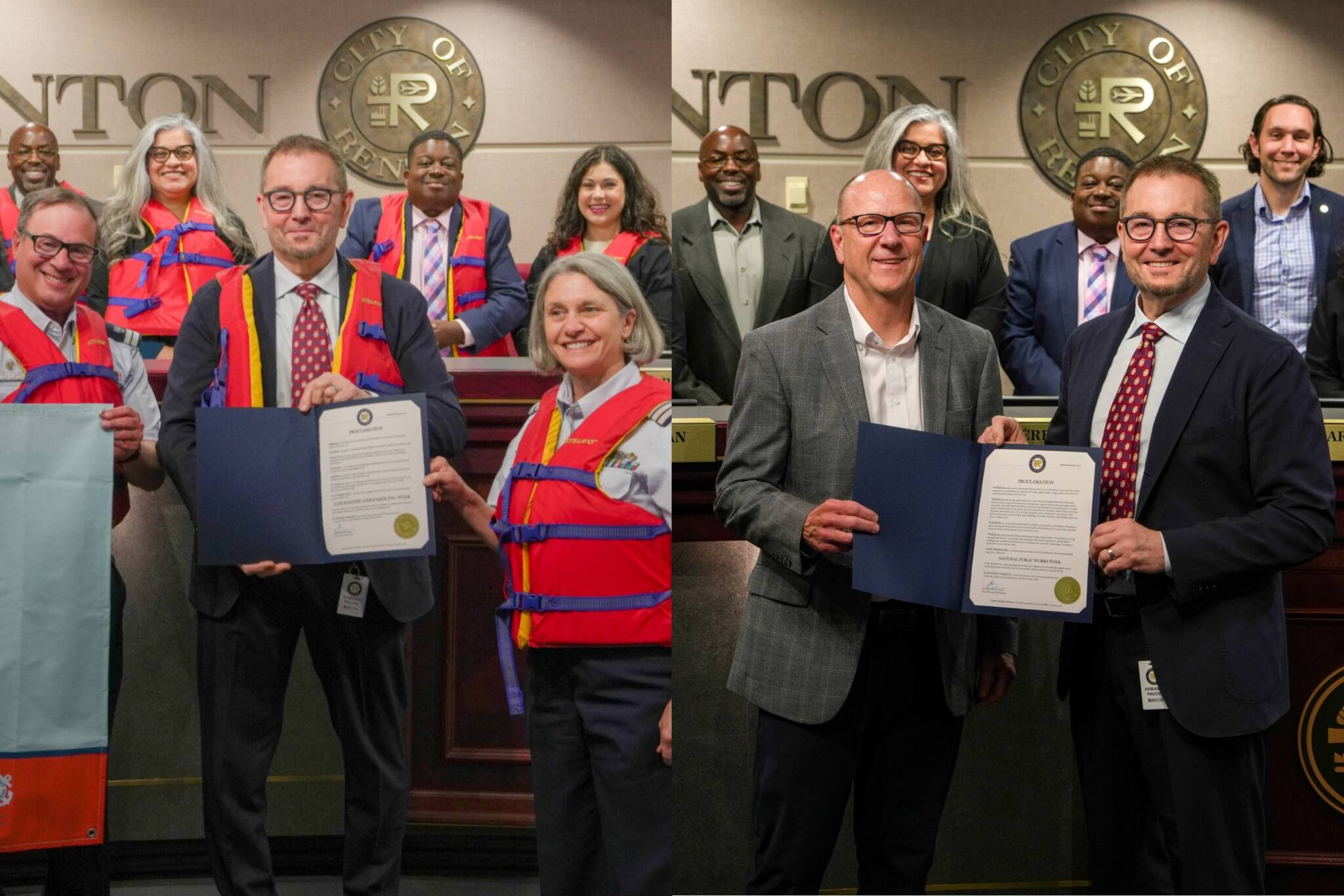 Photos from both proclamations at the Renton City Council meeting on May 13. Photo courtesy of the City of Renton