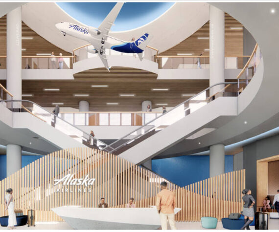 Digital rendering the future Alaska Airlines training facility. Photo courtesy of Alaska Airlines